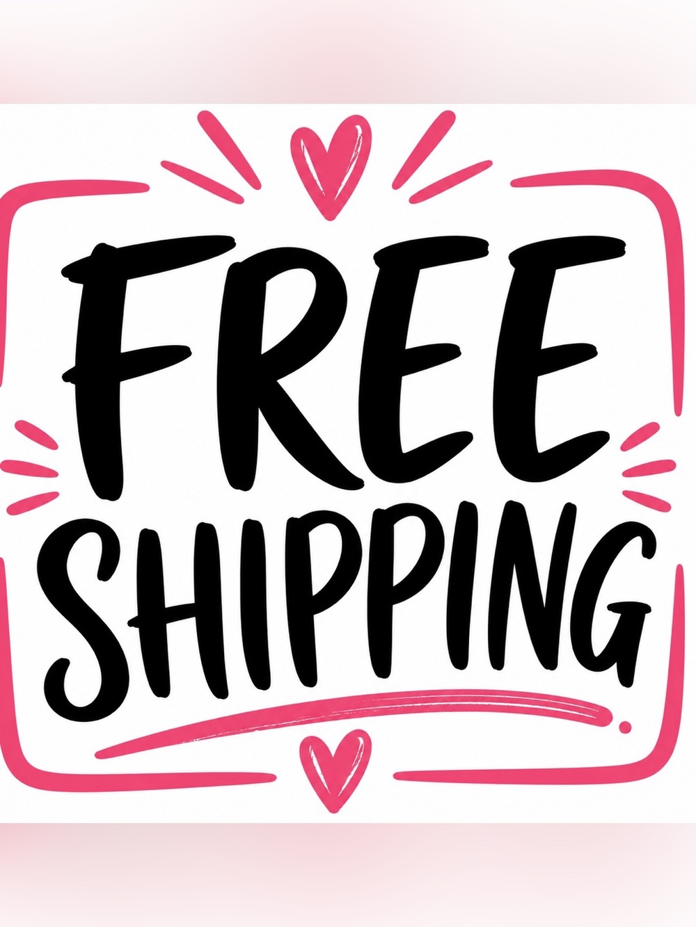 Free Shipping Graphic Print - Pink and Black